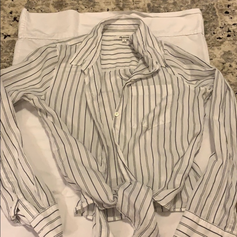 Madewell crop blouse